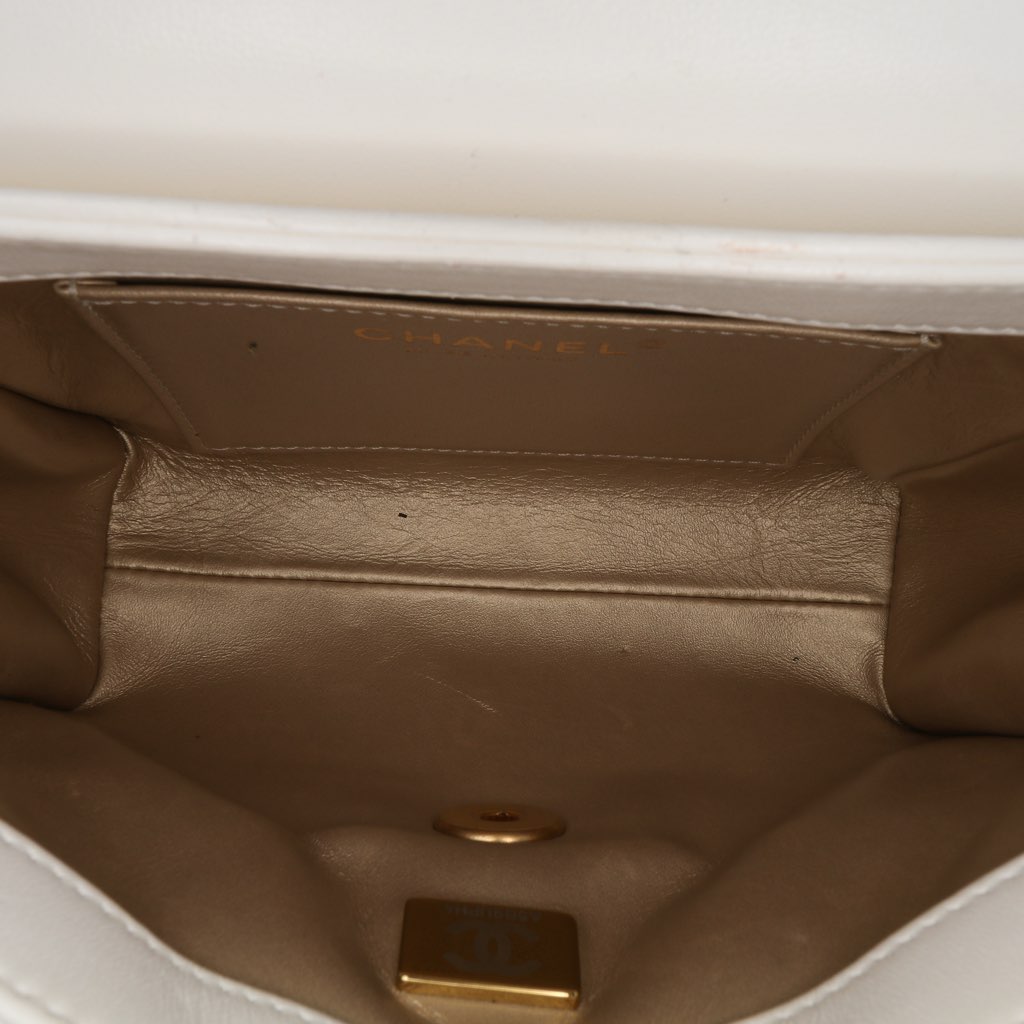 Chanel Mini Quilted Lambskin Crystal Logo Letters Chain Flap - 4