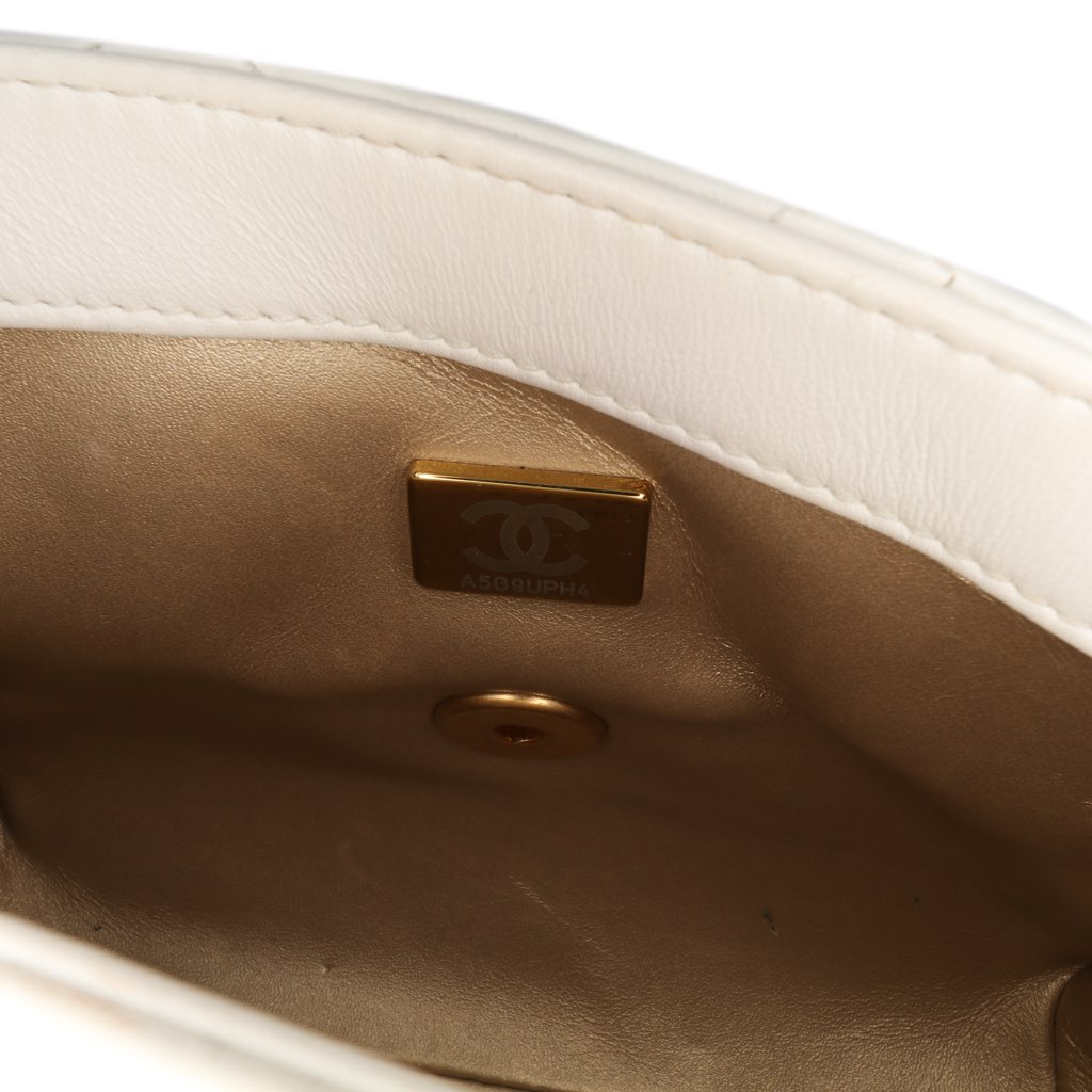 Chanel Mini Quilted Lambskin Crystal Logo Letters Chain Flap - 5