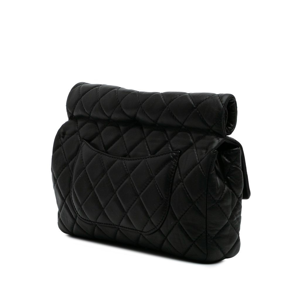 Chanel Reissue 2.55 Metallic Lambskin Roll Clutch - Back view