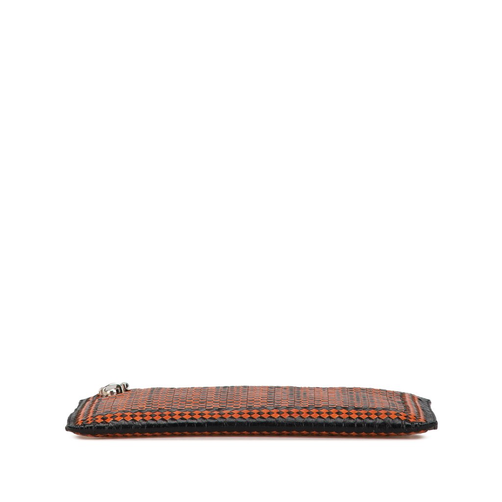 Prada Woven Goatskin Madras Zip Clutch - 3