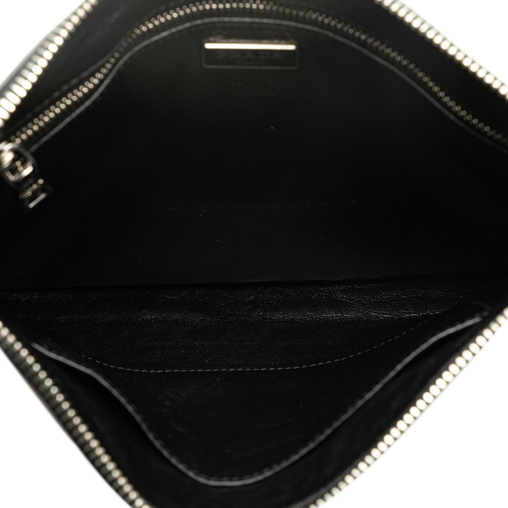 Prada Woven Goatskin Madras Zip Clutch - 4