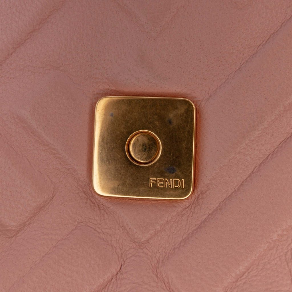 Fendi Medium Leather Embossed FF Baguette Satchel - Detail 1