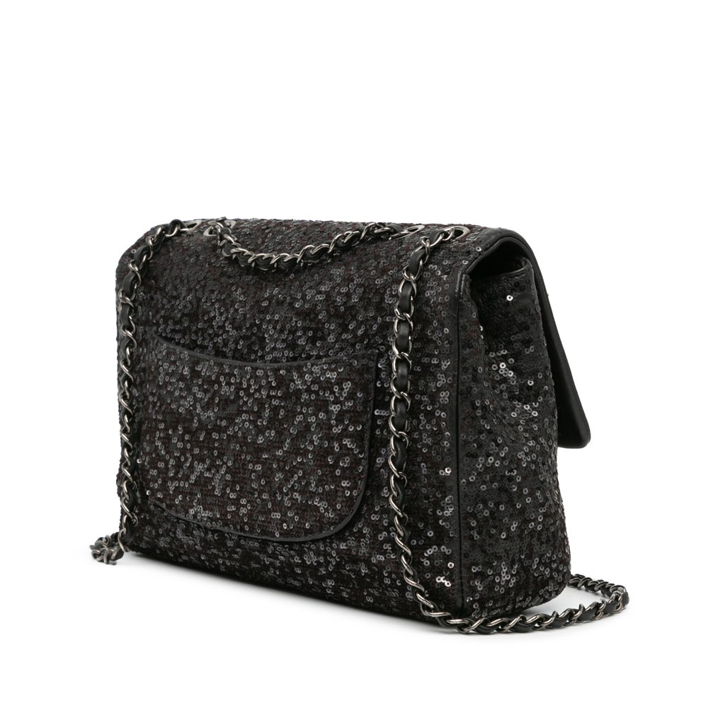 Chanel Jumbo Sequined Lambskin Moonlight On Water Flap - 2
