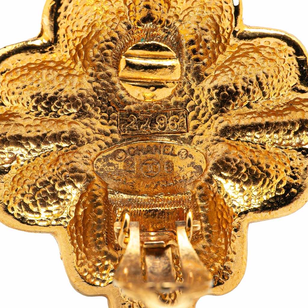 Chanel Gold Plated Faux Pearl Clip on Earrings - 3