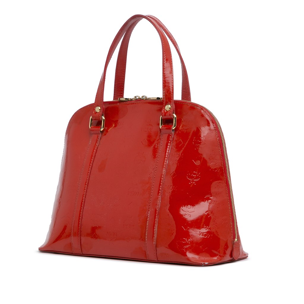 Mcm Visetos Patent Handbag - Back view