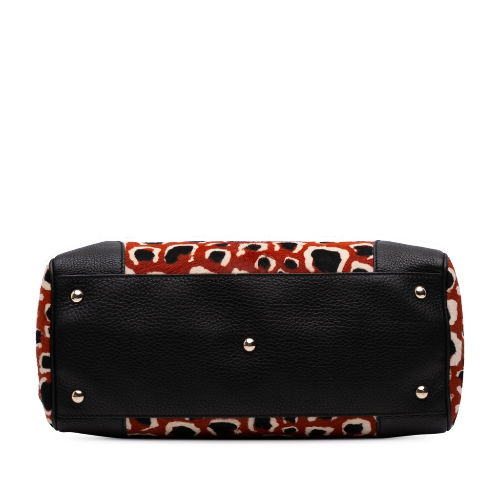 Gucci Medium Pony Hair Bamboo Shopper Satchel - Image 6