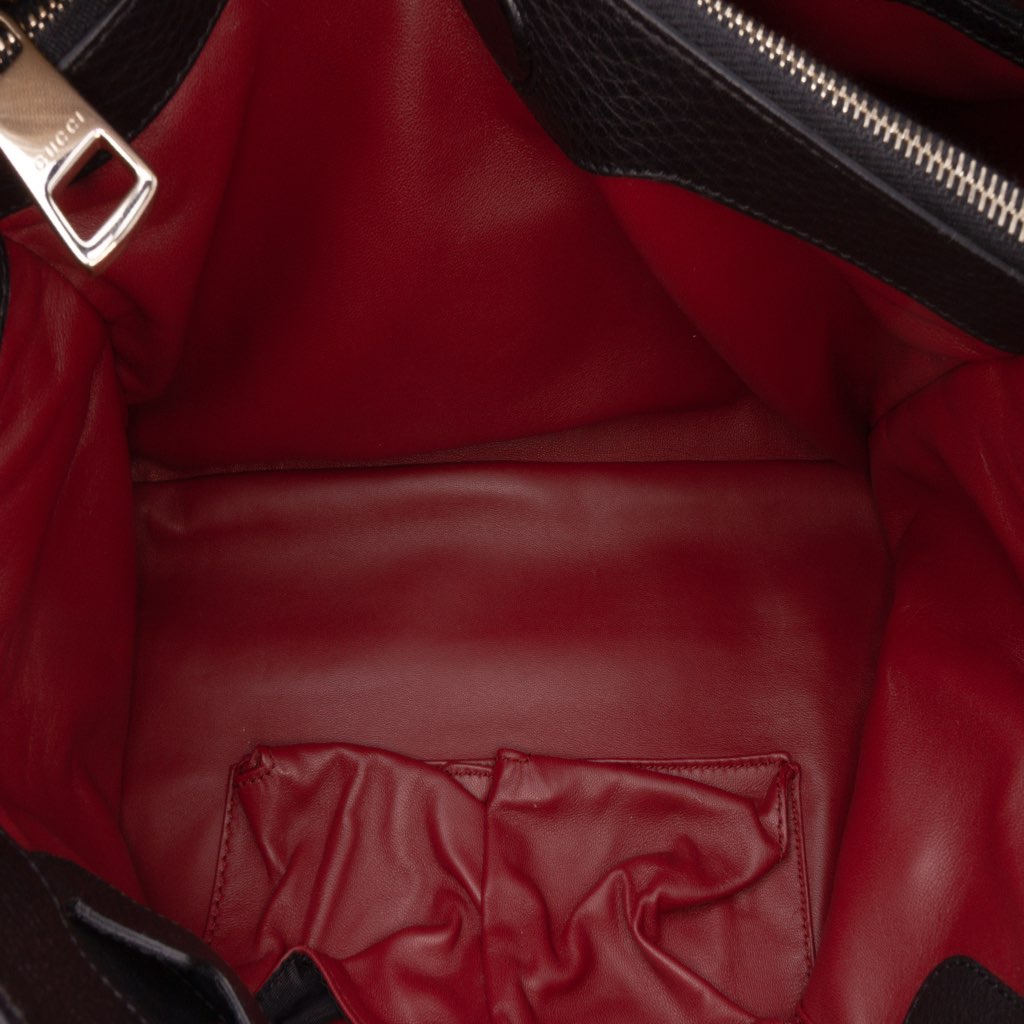 Gucci Medium Pony Hair Bamboo Shopper Satchel - Detail 2