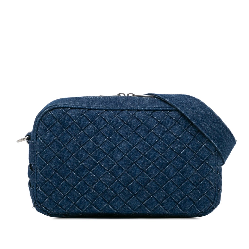 Bottega Veneta Small Denim Intreccio Camera Bag