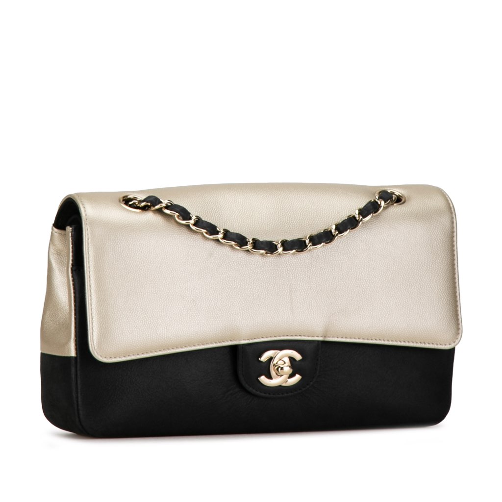 Chanel Medium Classic Bicolor Caviar Double Flap - 2