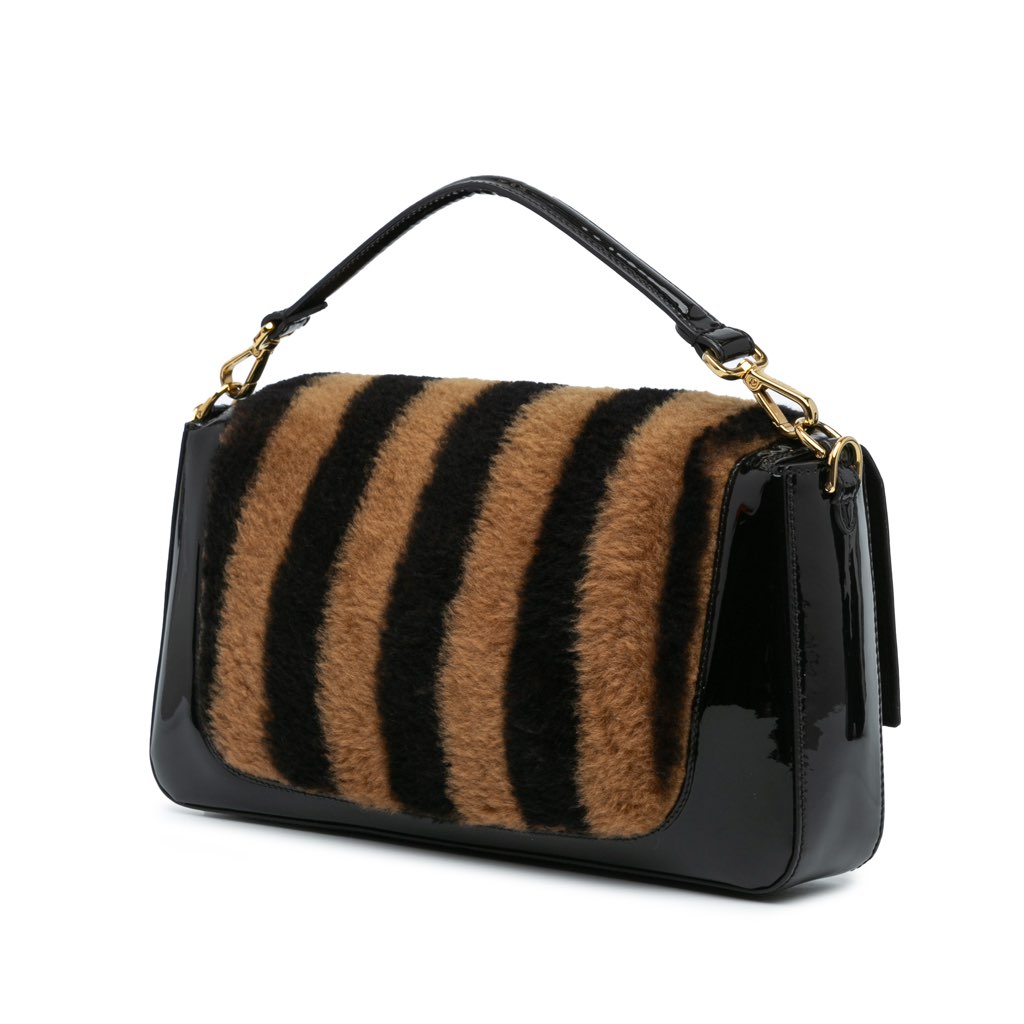Fendi Shearling Pequin Baguette Satchel - 2