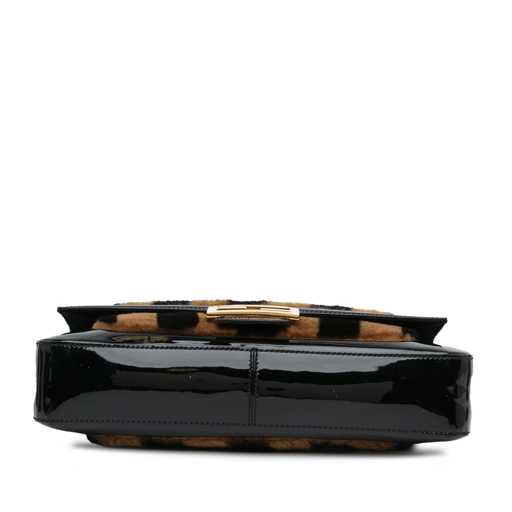 Fendi Shearling Pequin Baguette Satchel - 3