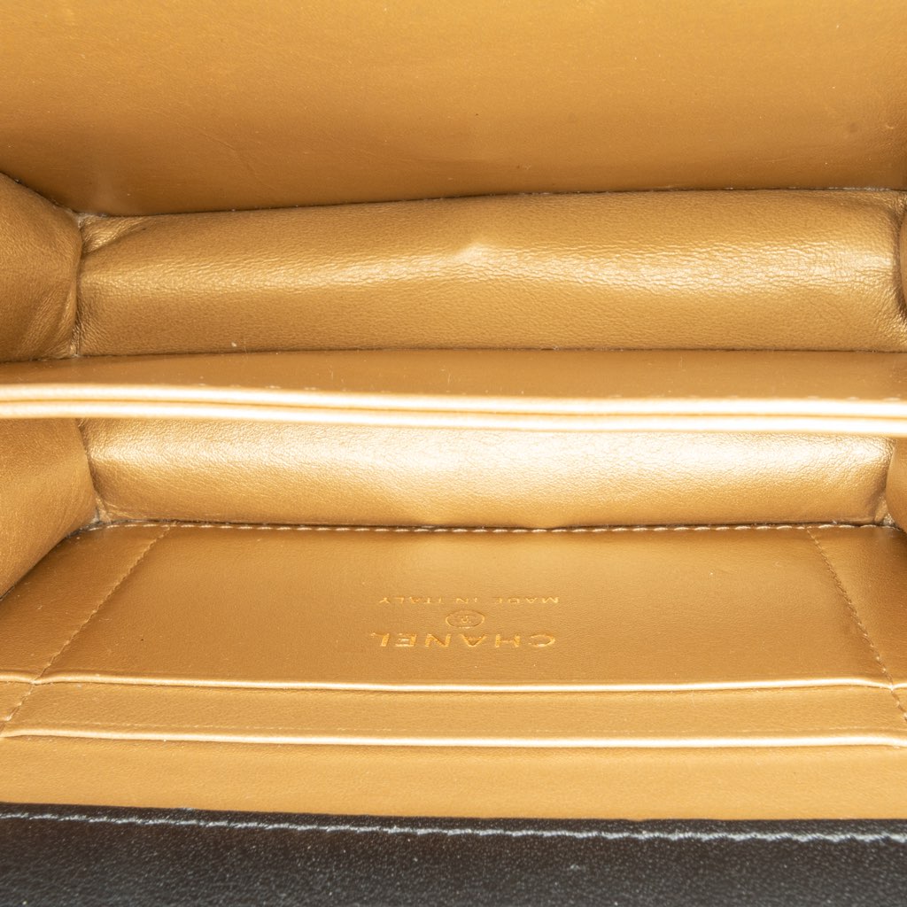 Chanel Quilted Calfskin Strass Card Holder On Chain - 4