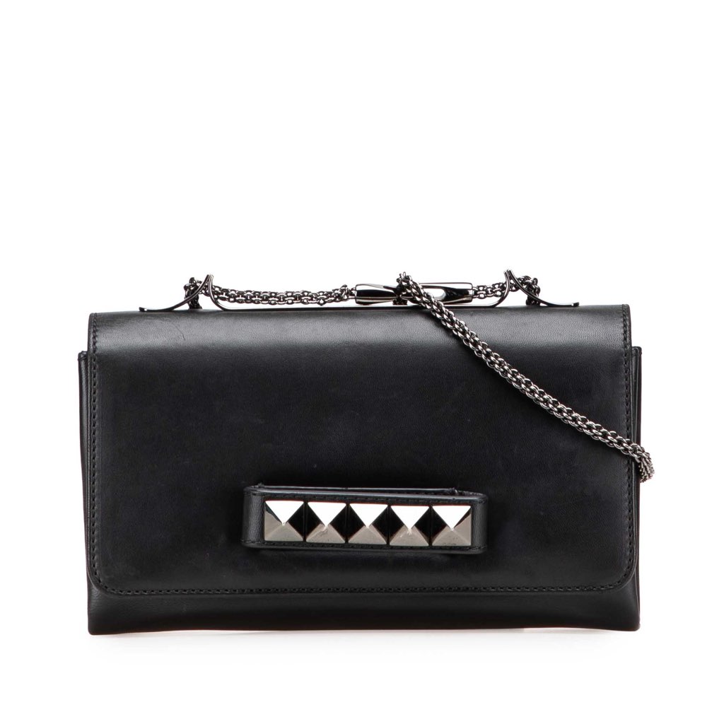 Valentino Nappa Rockstud Va Va Voom Clutch on Chain