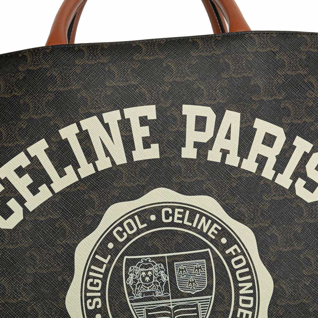 Celine Small Paris Print Triomphe Coated Canvas Vertical Cabas Tote - 5