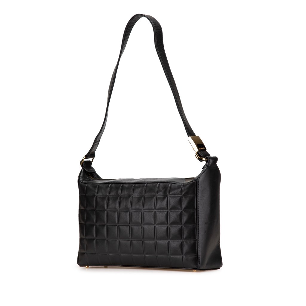 Chanel CC Choco Bar Lambskin Shoulder Bag - Back view