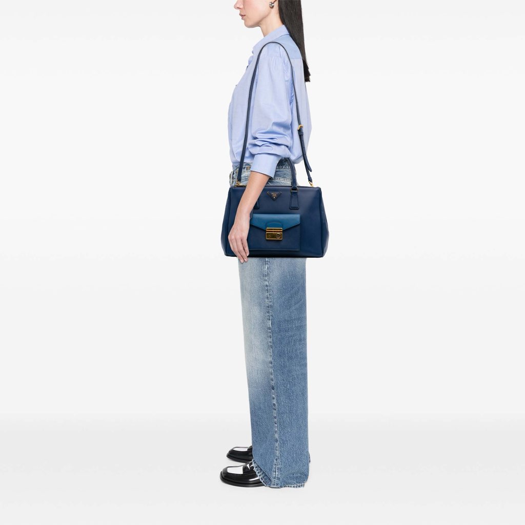 Prada Saffiano Lux Galleria Double Zip Front Pocket Satchel - Image 15