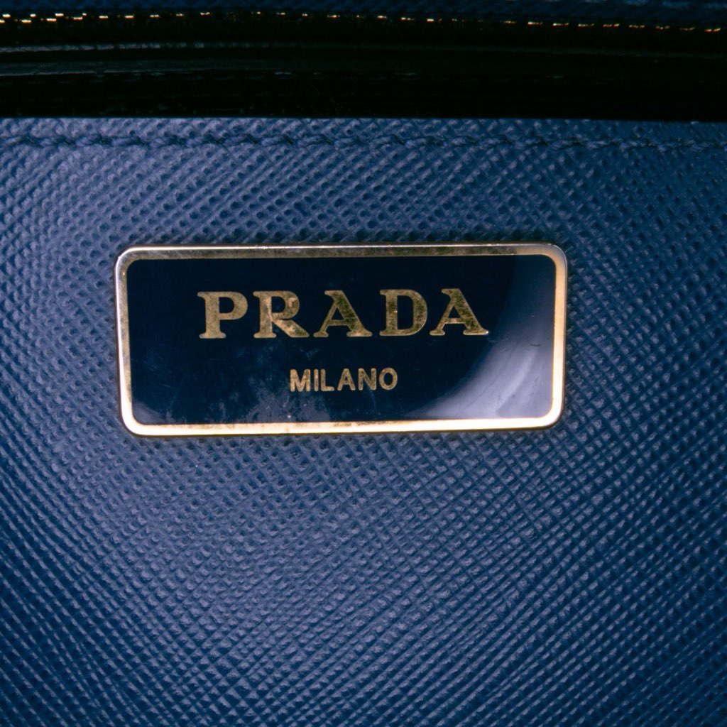 Prada Saffiano Lux Galleria Double Zip Front Pocket Satchel - Side view