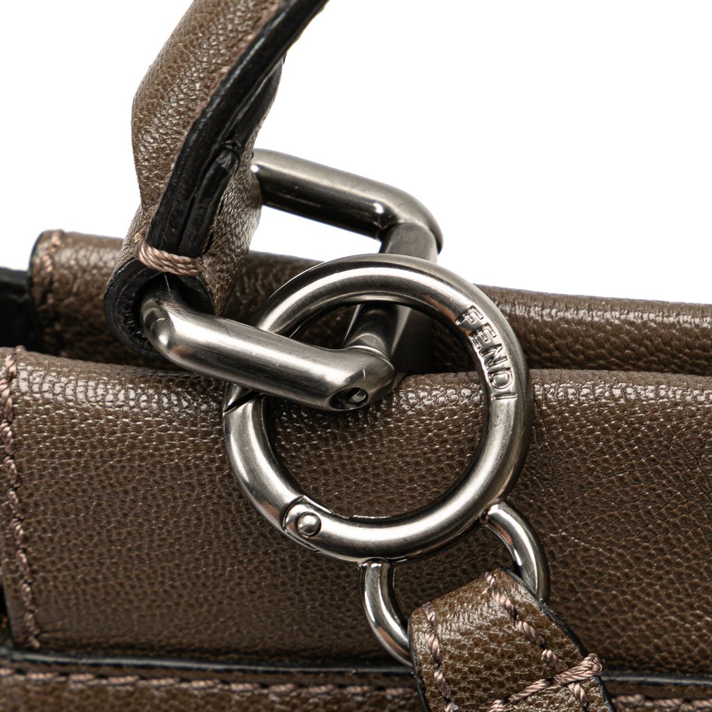 Fendi Medium Calfskin Peekaboo Iconic Satchel - Image 10