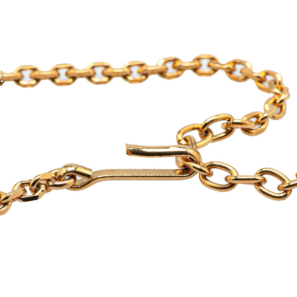 Chanel Gold Plated CC Resin and Faux Pearl Pendant Necklace - 3