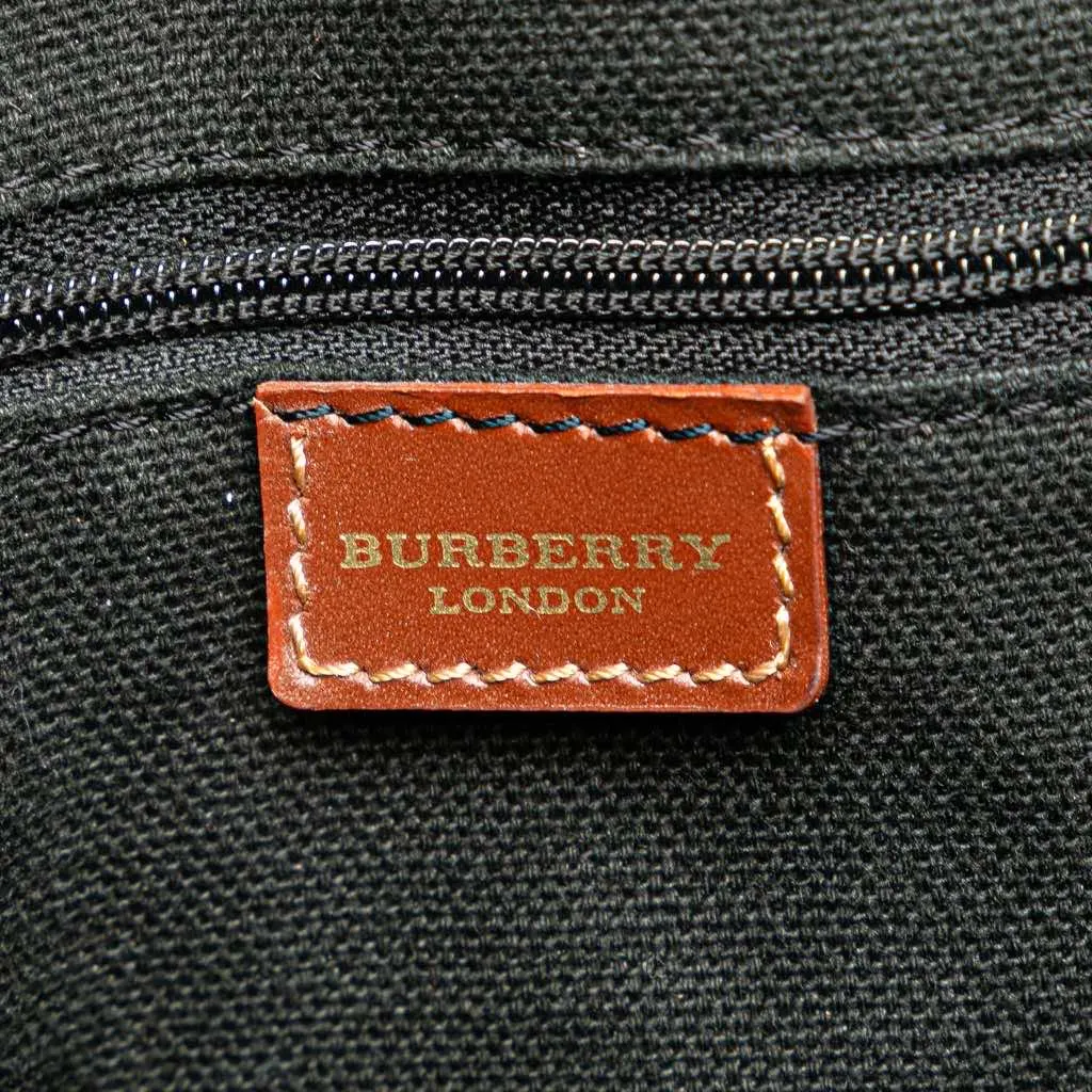 Burberry Haymarket Check Coated Canvas Tote Brown Canvas Good - Box View