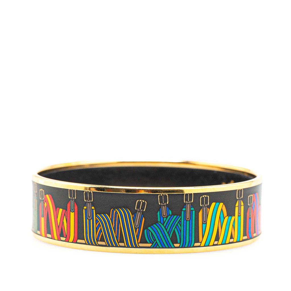 Hermès Wide Les Sangles Enamel Bangle 65 - 2