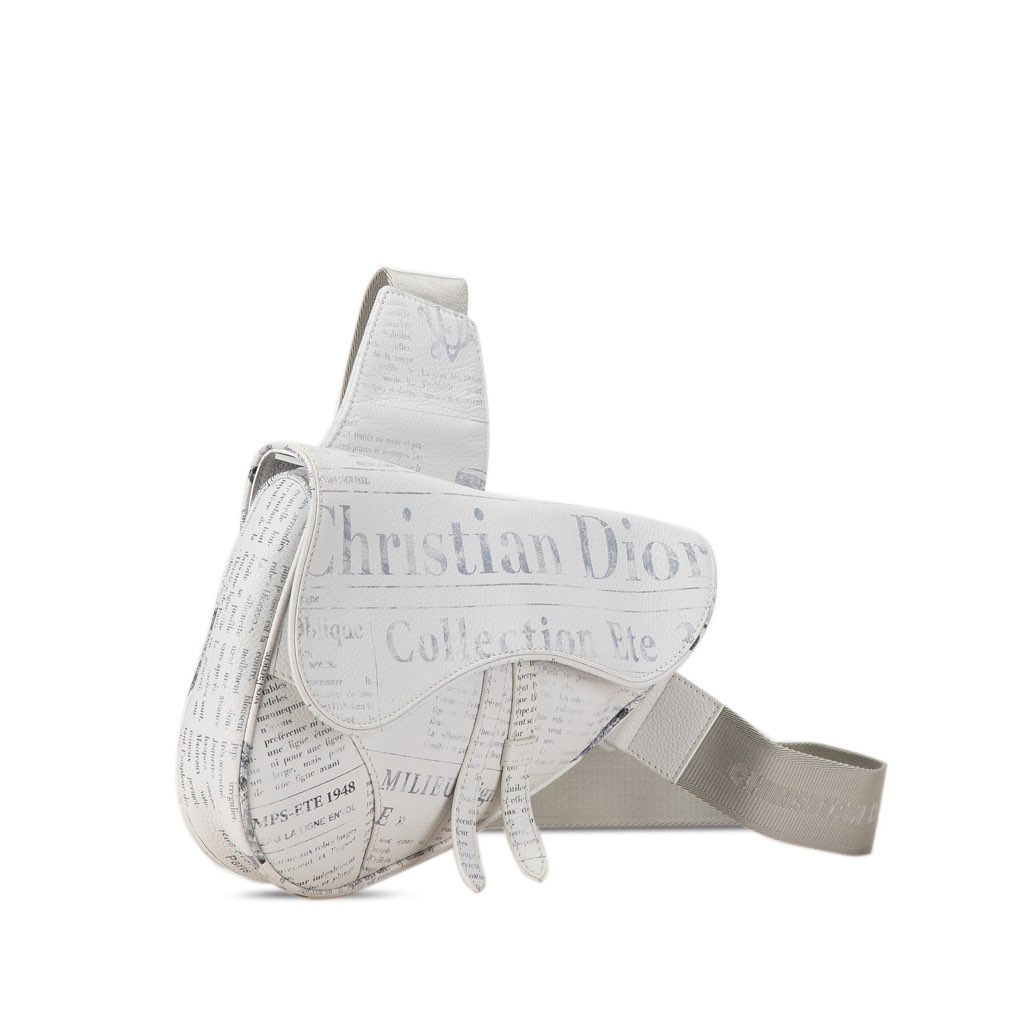 Dior Daniel Arsham Newspaper Print Saddle Bag - 2