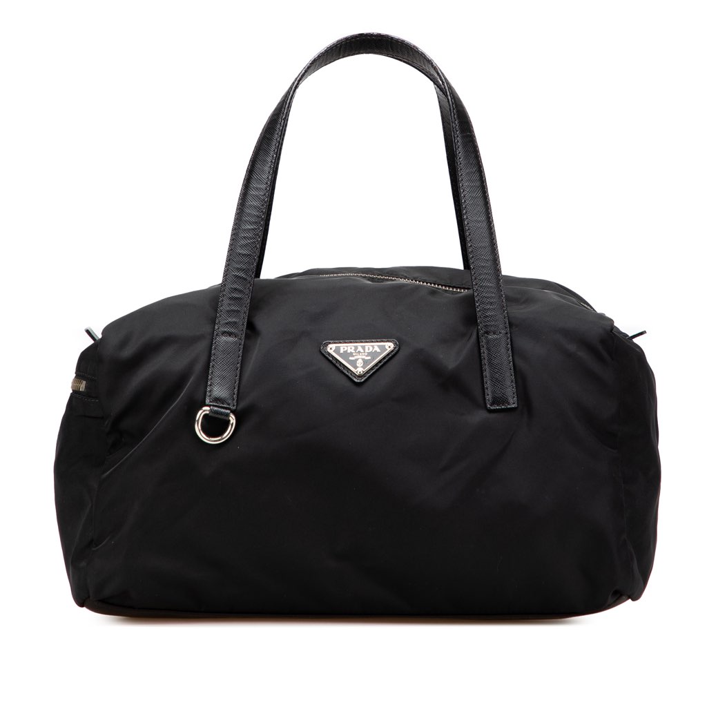 Prada Saffiano Trimmed Tessuto Handbag