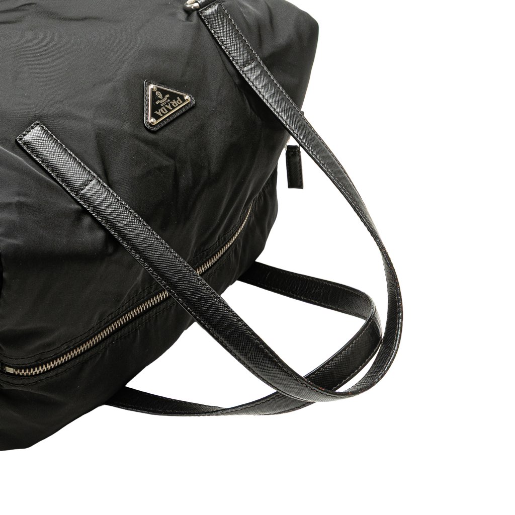 Prada Saffiano Trimmed Tessuto Handbag - Image 11