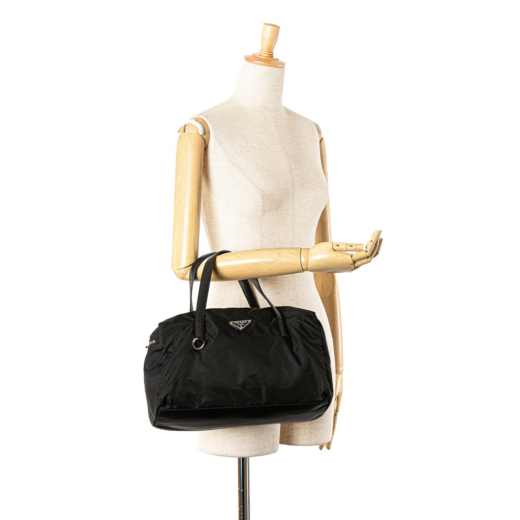 Prada Saffiano Trimmed Tessuto Handbag - Image 12