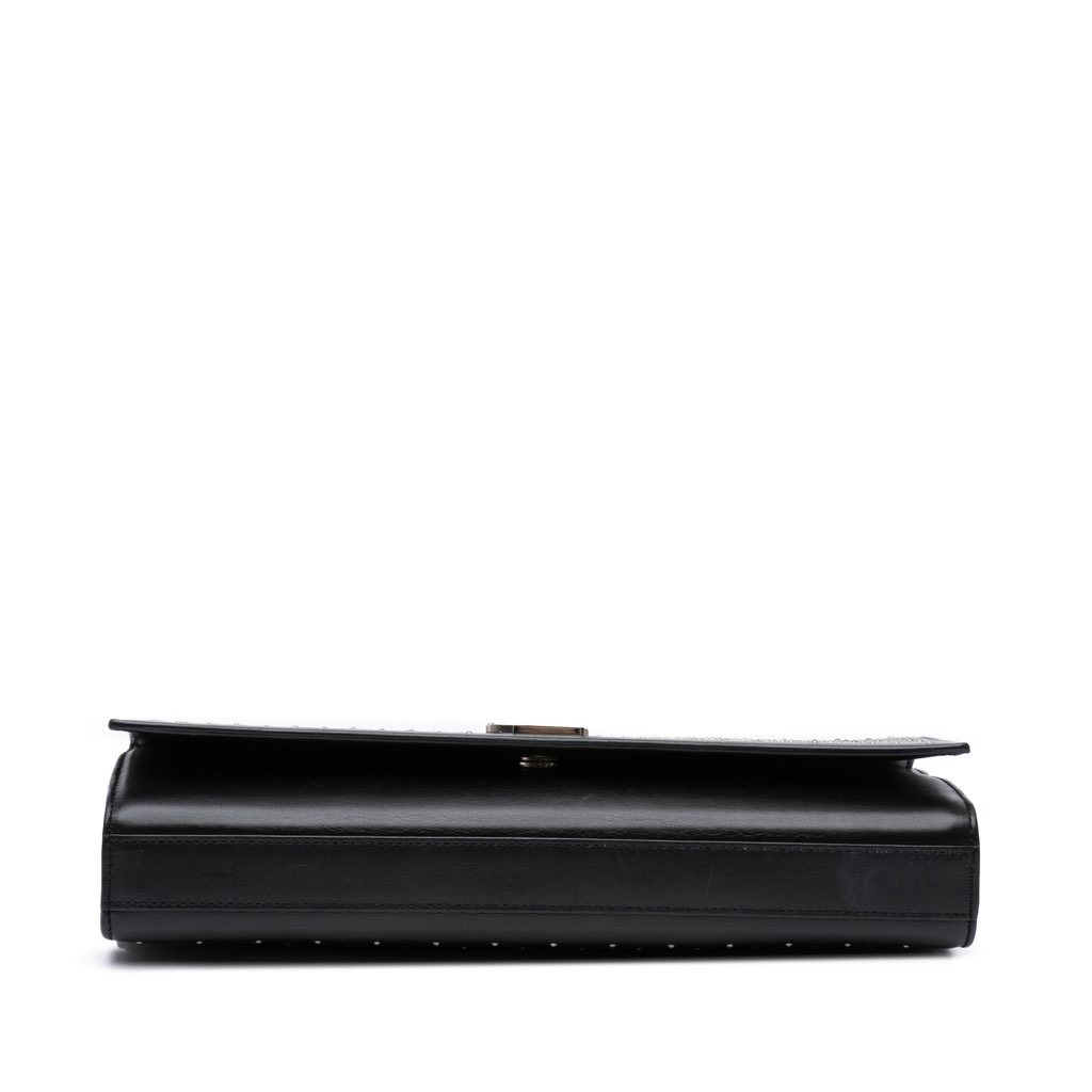 Saint Laurent Leather Monogram Studded Cassandre Clutch - 3