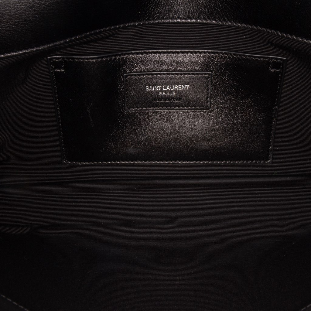 Saint Laurent Leather Monogram Studded Cassandre Clutch - 4