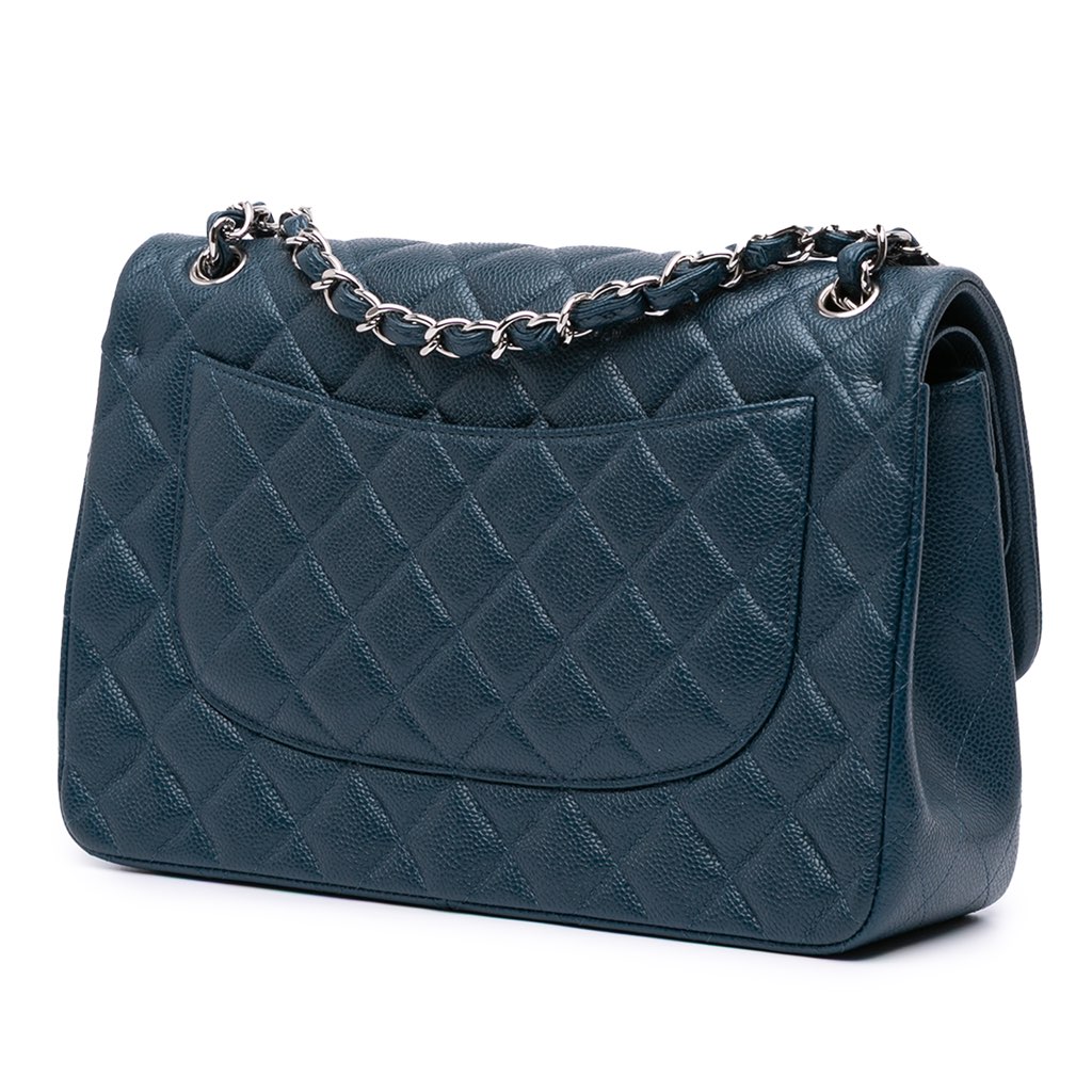 Chanel Jumbo Classic Iridescent Caviar Double Flap - Back view