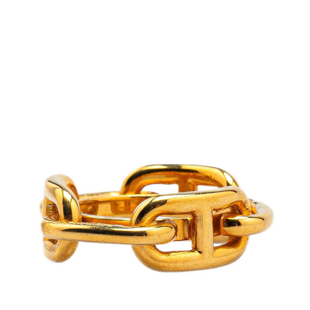 Hermès Gold Plated Chaine d'Ancre Scarf Ring - 2