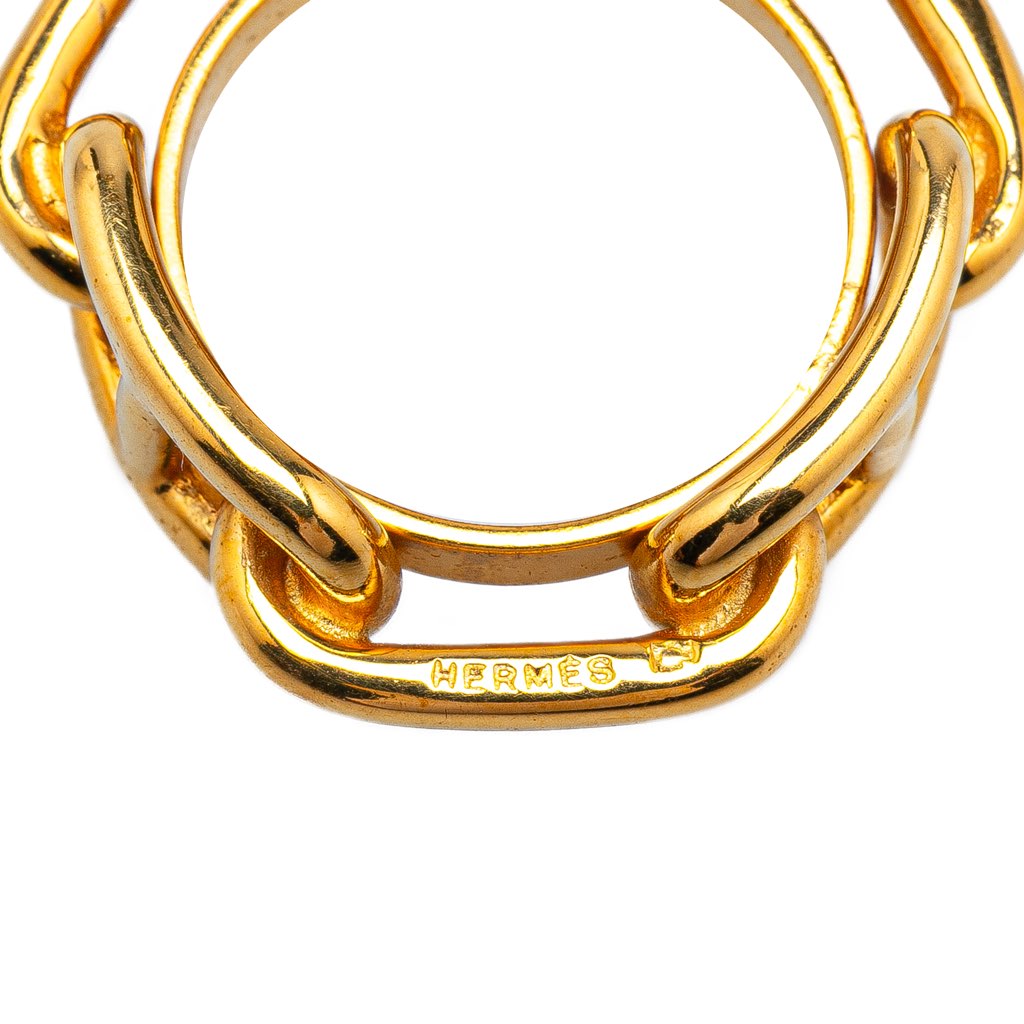 Hermès Gold Plated Chaine d'Ancre Scarf Ring - 4