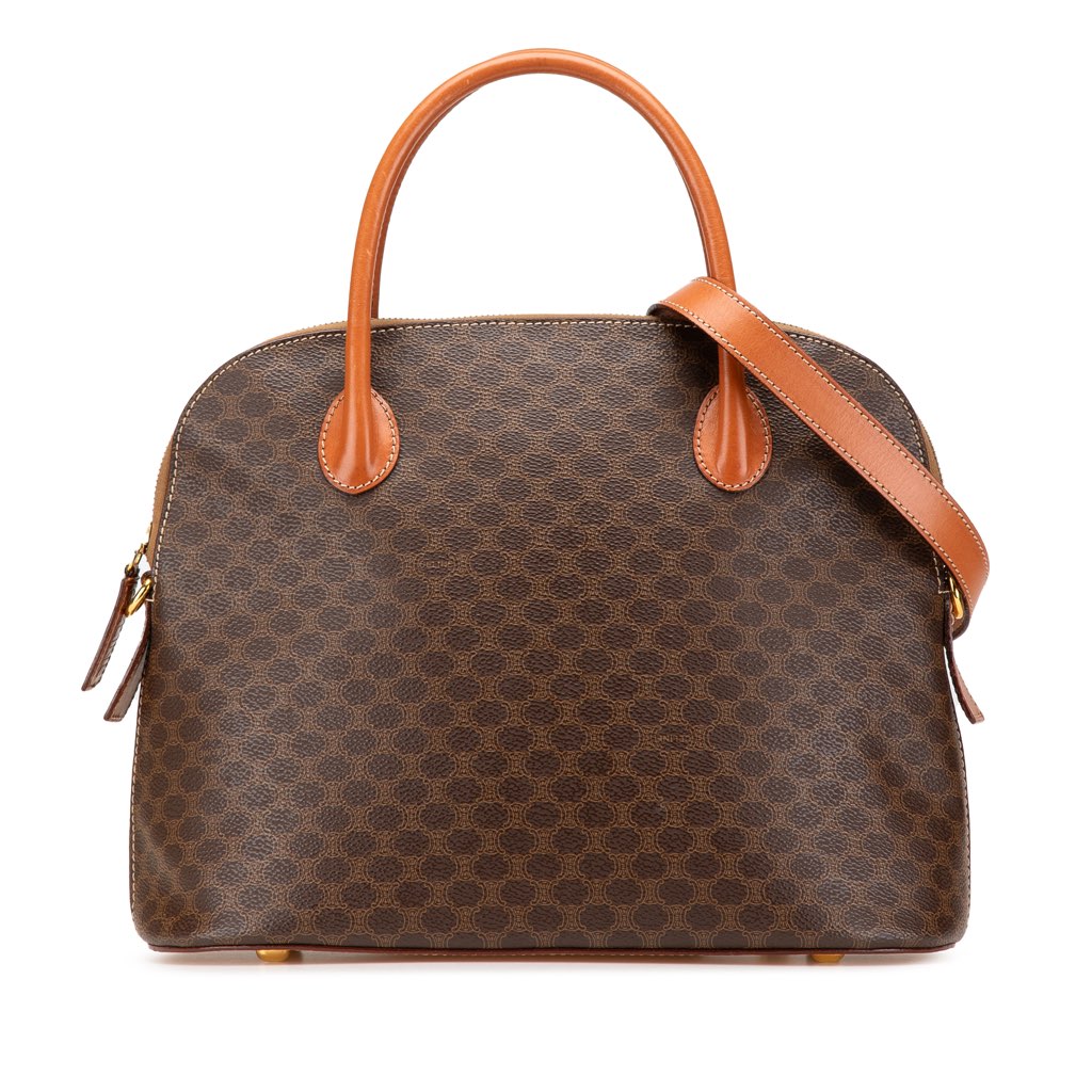 Celine Macadam Coated Canvas Dome Satchel