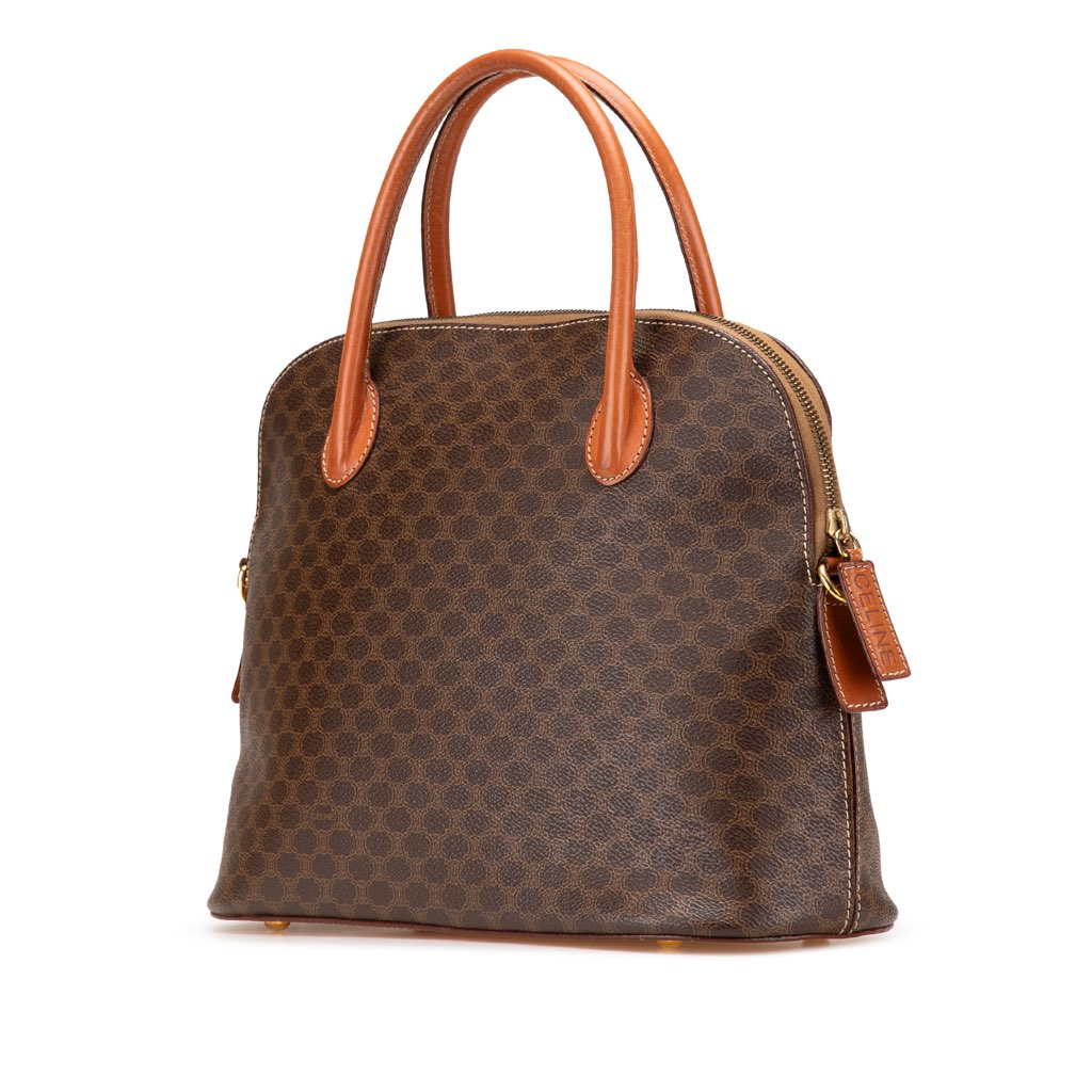 Celine Macadam Coated Canvas Dome Satchel - 2