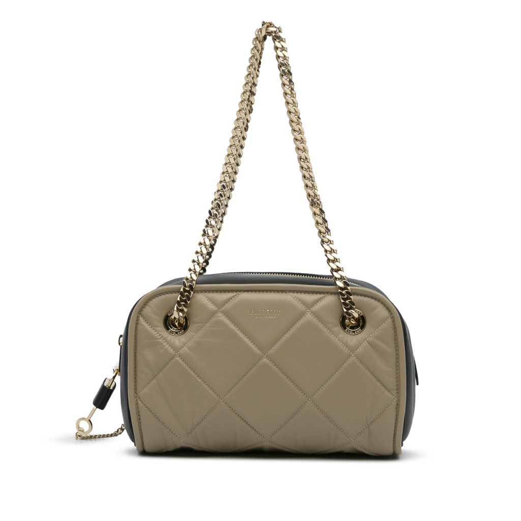 Burberry Quilted Cube Chain Shoulder Bag