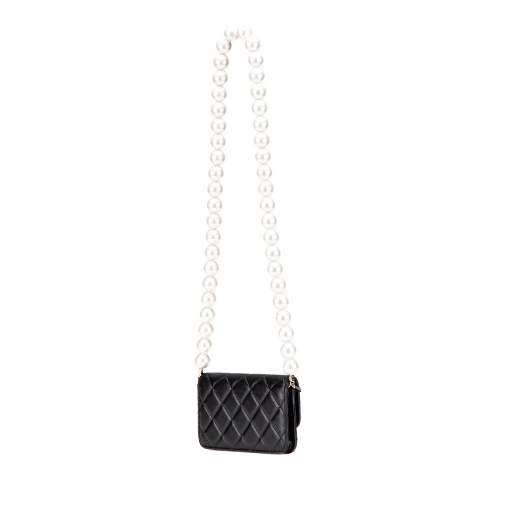 Chanel Quilted Calfskin Maxi Pearls Clutch With Chain - 2