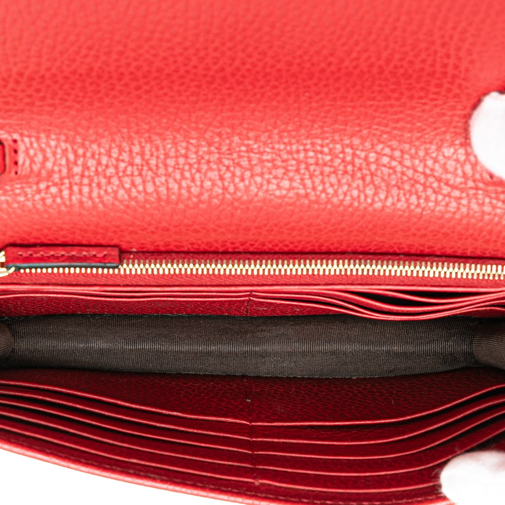 Gucci Leather Interlocking G Dollar Wallet on Chain - 4