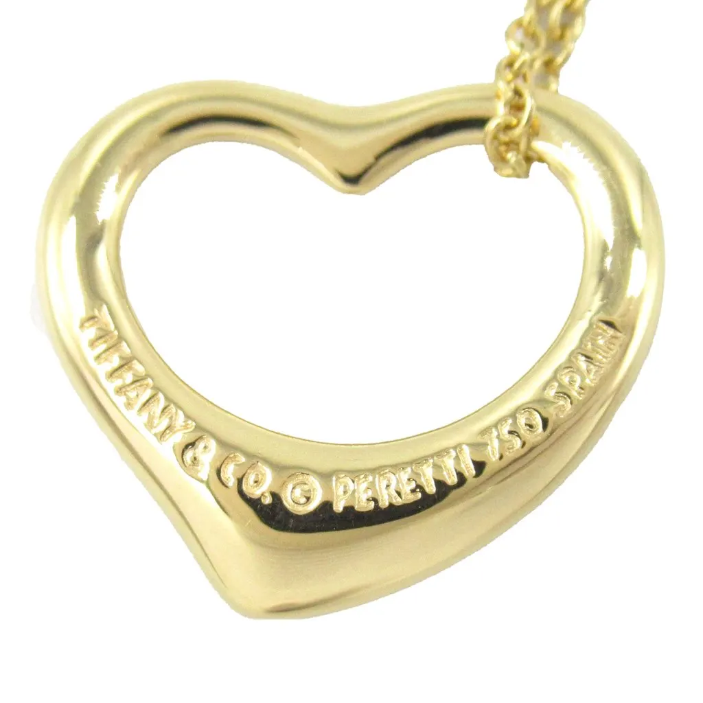 Tiffany & Co 18K Yellow Gold Small Elsa Peretti Open Heart Pendant Necklace Gold Gold Good - Box View