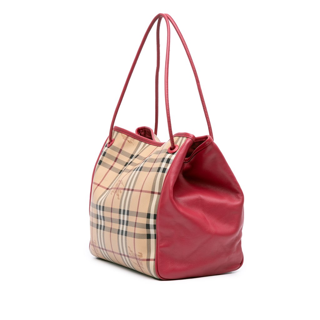 Burberry Small Haymarket Check Canvas Canterbury Tote - Back view