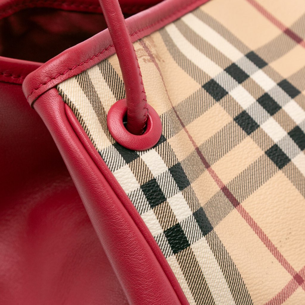 Burberry Small Haymarket Check Canvas Canterbury Tote - Image 11