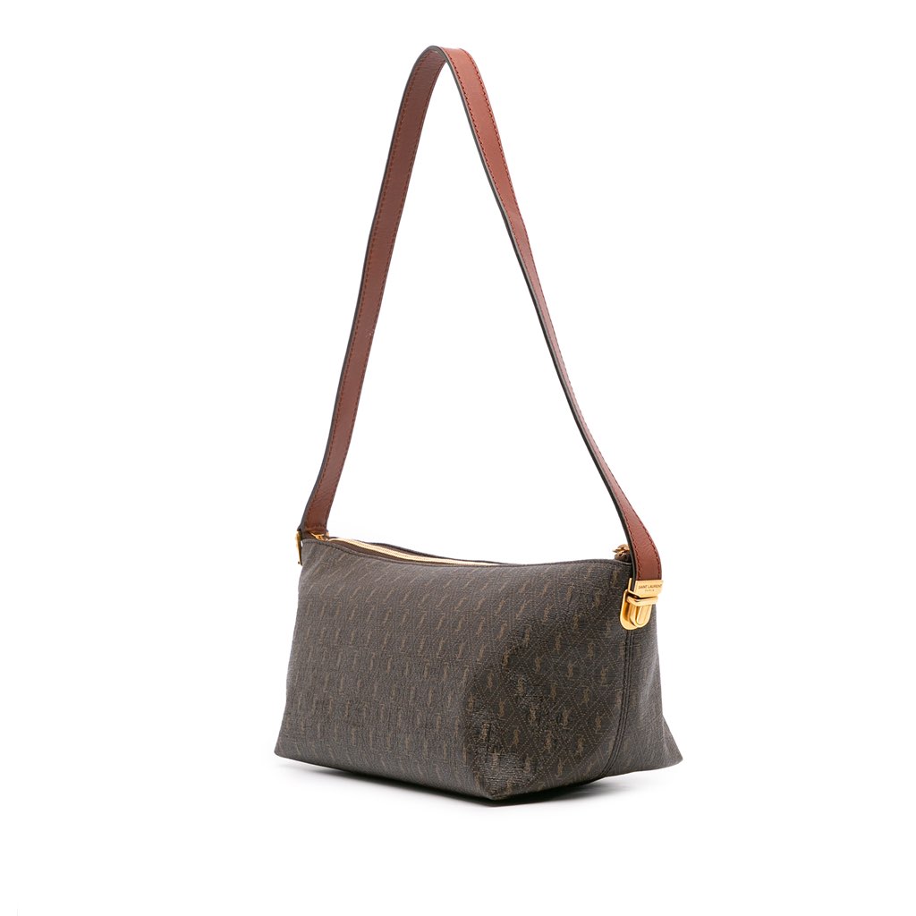 Saint Laurent Coated Canvas Le Monogramme Shoulder Bag - Back view