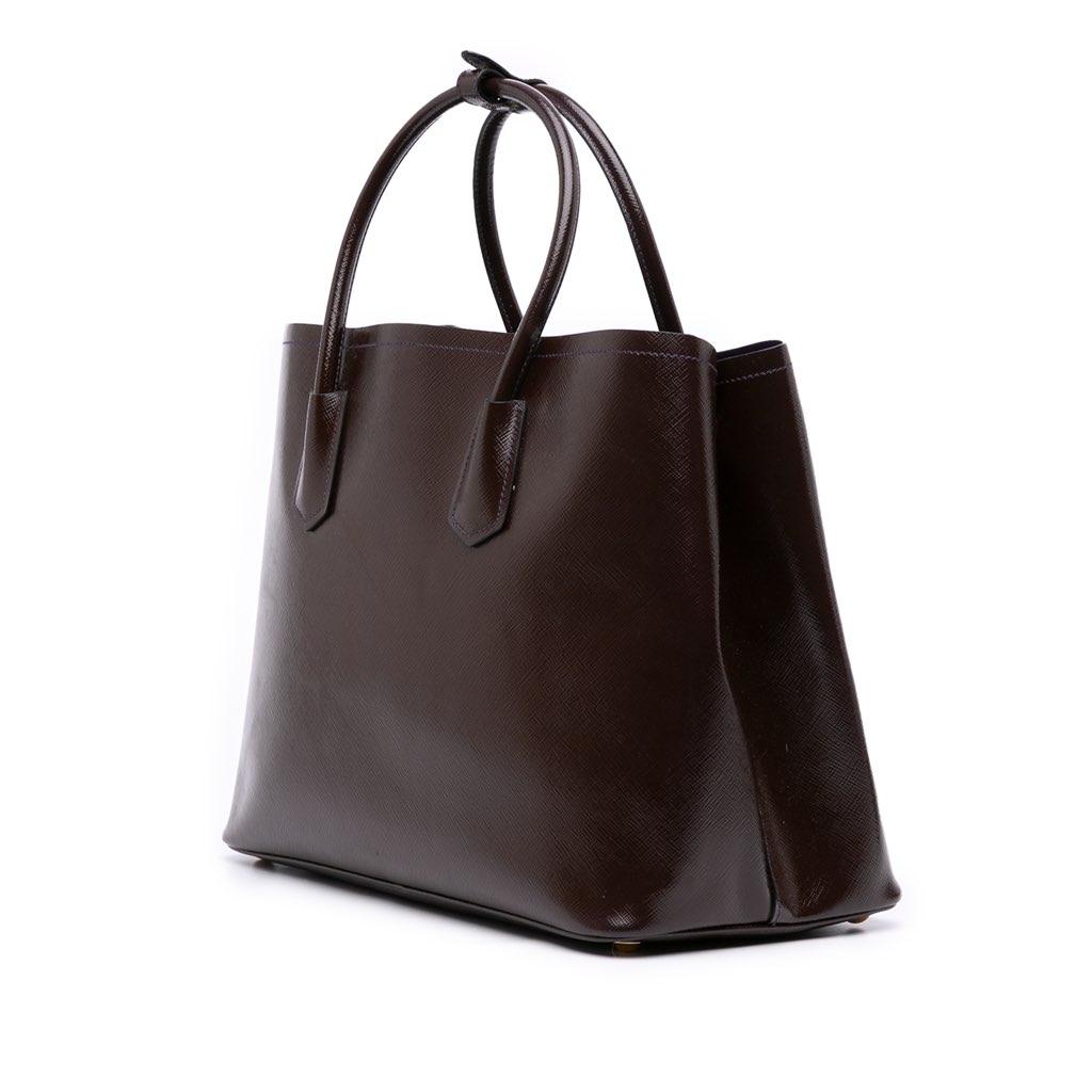 Prada Large Saffiano Vernice Double Satchel - 2