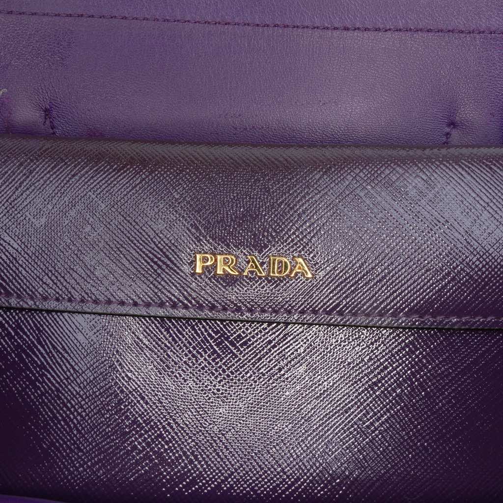 Prada Large Saffiano Vernice Double Satchel - 5