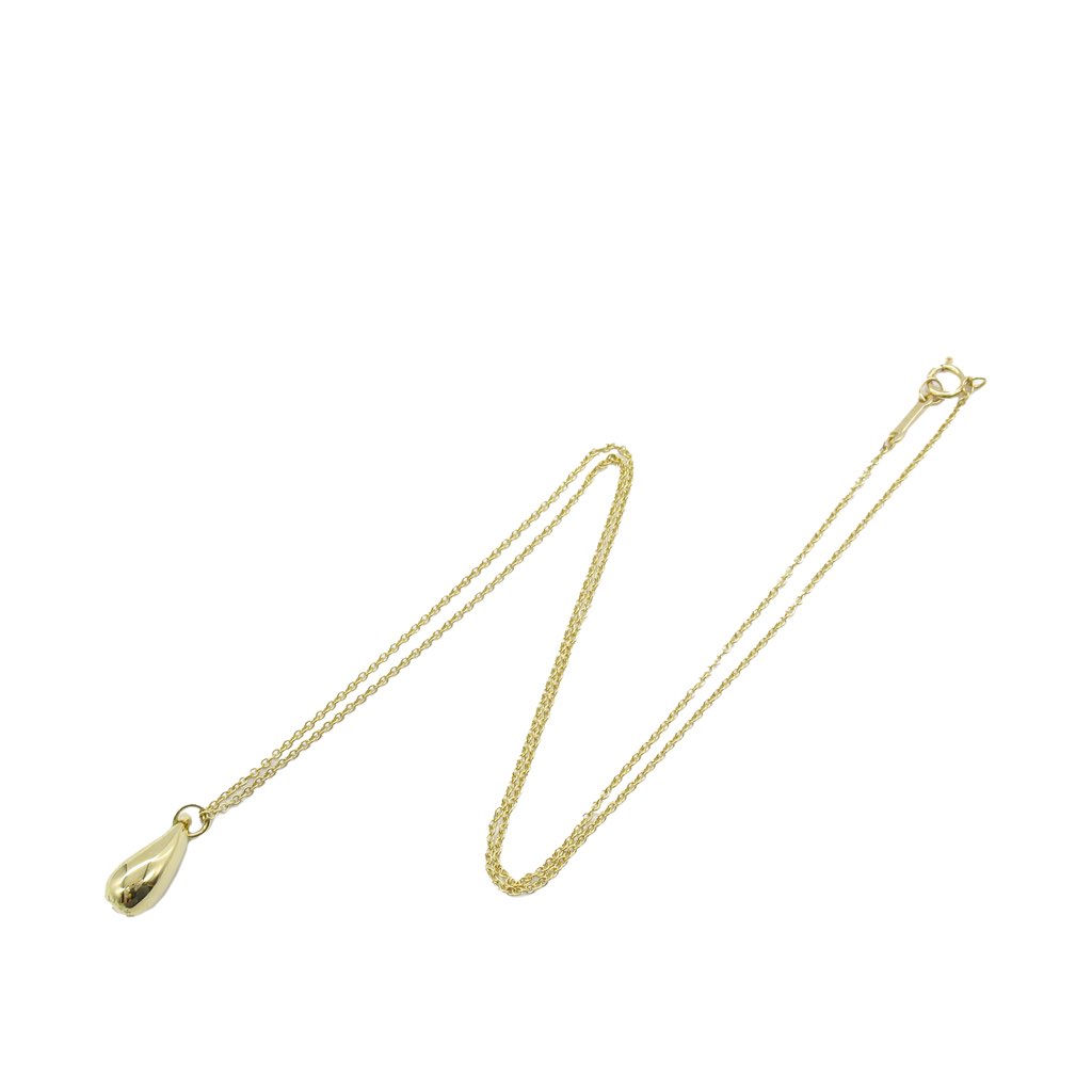 Tiffany & Co 18K Yellow Gold Elsa Peretti Teardrop Pendant Necklace - 5