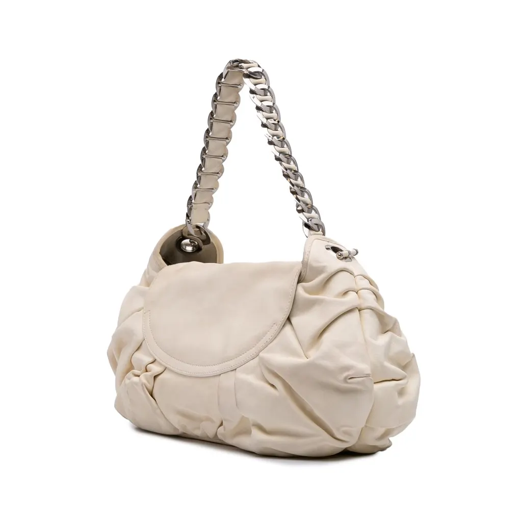 Dior Leather Jazz Club Shoulder Bag White Leather Good - Back View