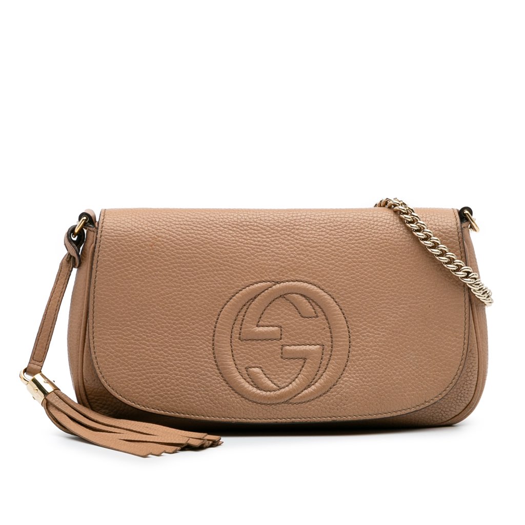 Gucci Medium Leather Soho Chain Flap Crossbody