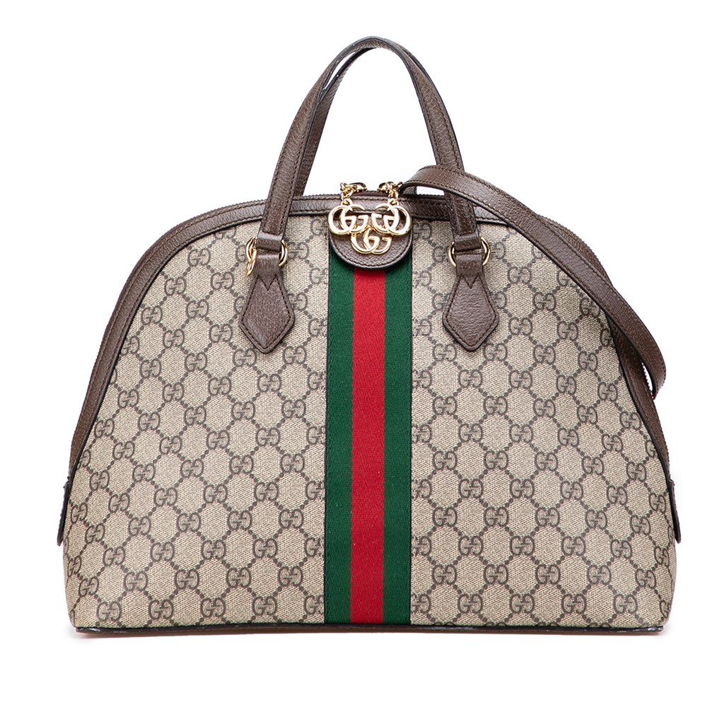 Gucci Medium GG Supreme Ophidia Web Satchel
