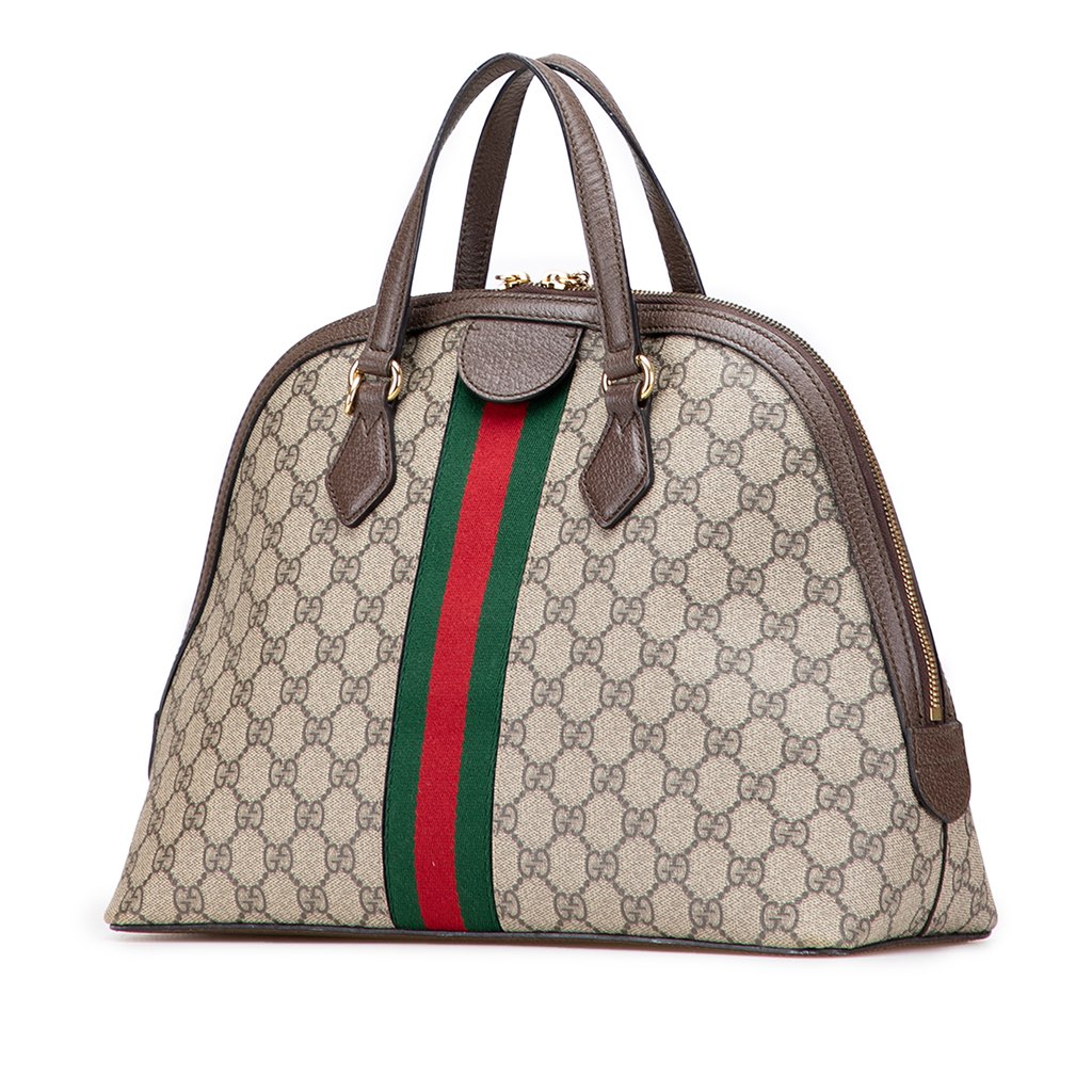 Gucci Medium GG Supreme Ophidia Web Satchel - Back view
